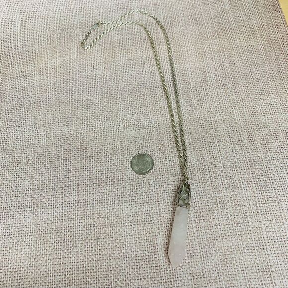 Silver White Quartz Point Necklace - Picture 1 of 2